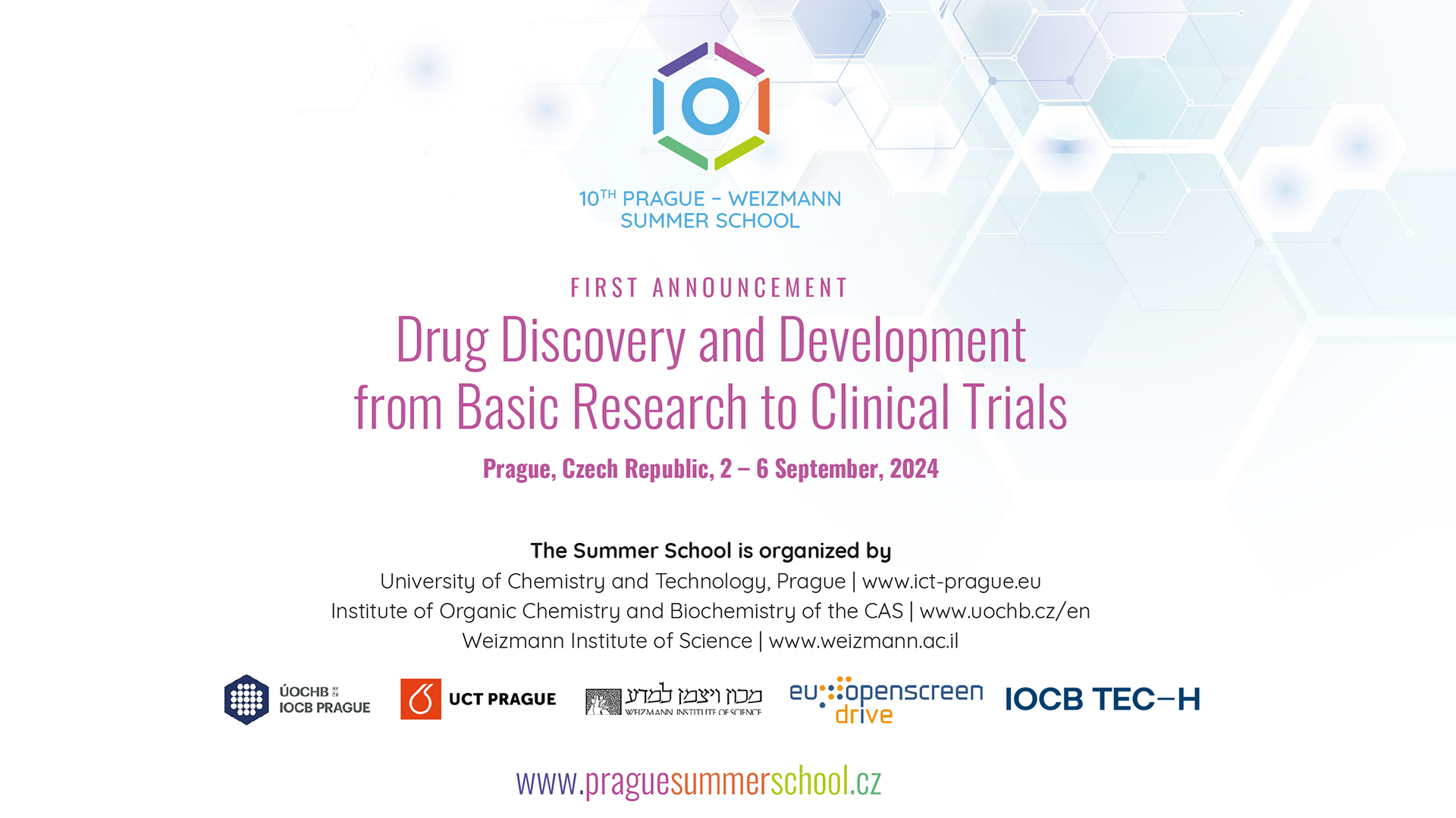 10th Prague–Weizmann Summer School on drug discovery and development